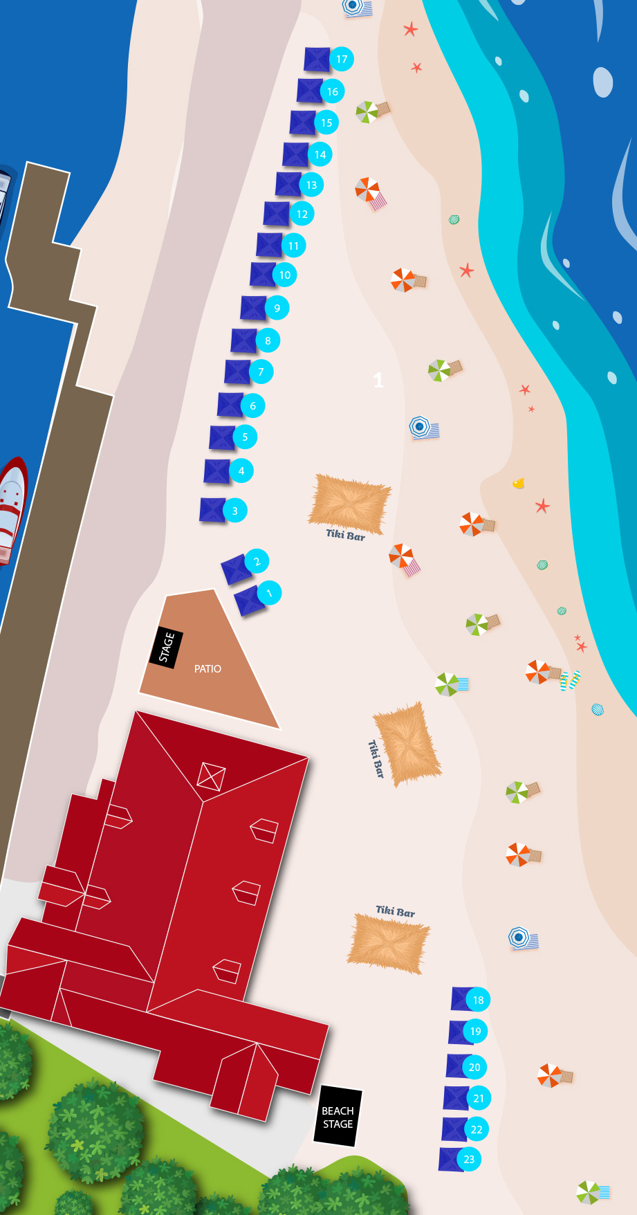 Premium VIP Cabana Location Map